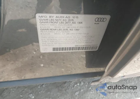 2016 Audi Sq5 Premium Plus from USA, damaged, VIN WA1CCAFP5GA070042